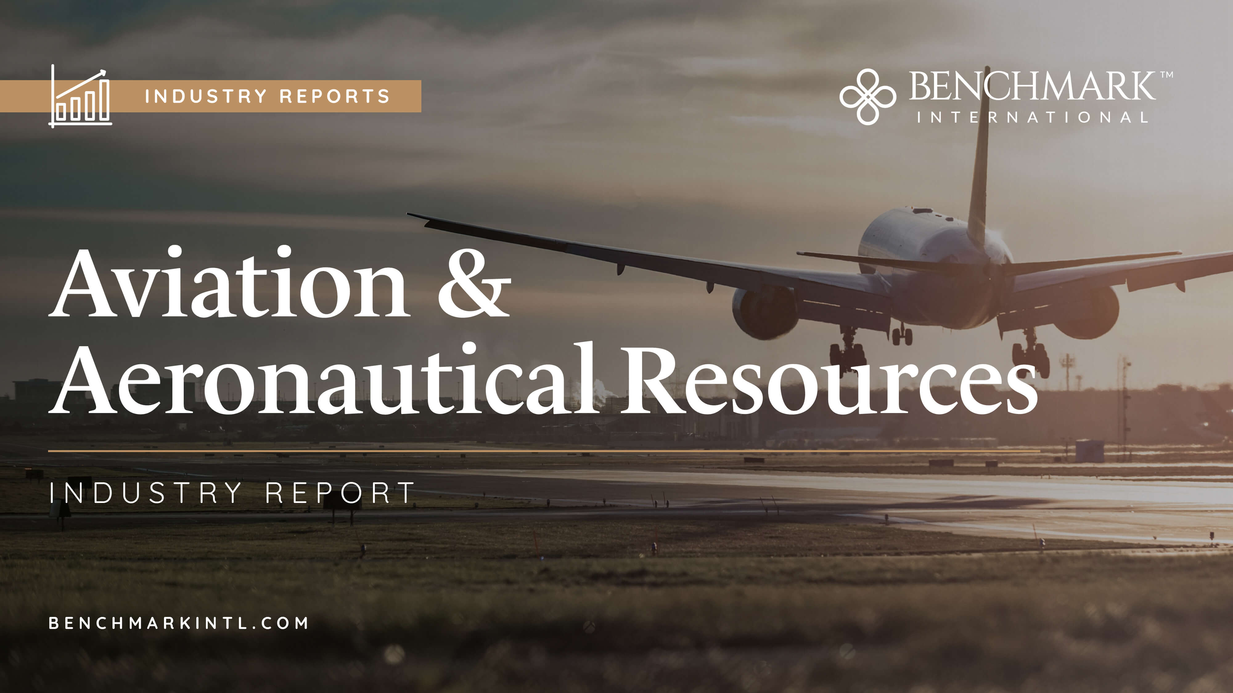 Aviation and Aeronautical Resources Industry Report written over an image of an airplane.